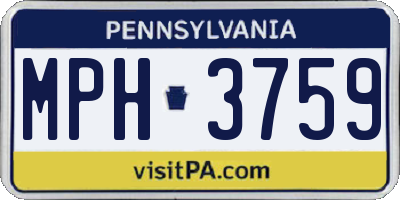 PA license plate MPH3759