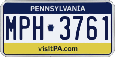 PA license plate MPH3761