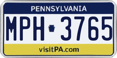 PA license plate MPH3765