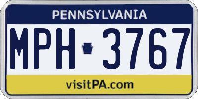 PA license plate MPH3767