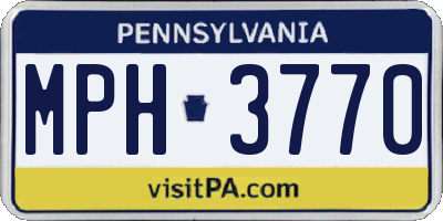PA license plate MPH3770