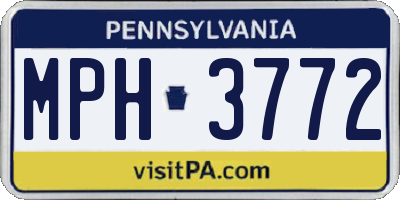 PA license plate MPH3772