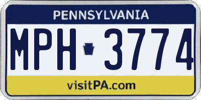 PA license plate MPH3774