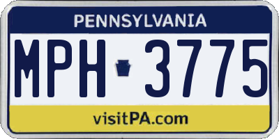 PA license plate MPH3775