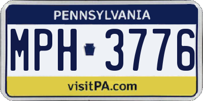 PA license plate MPH3776