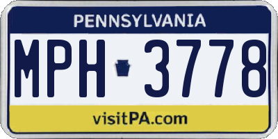 PA license plate MPH3778