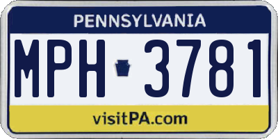 PA license plate MPH3781