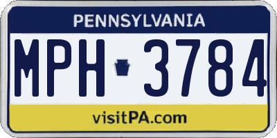 PA license plate MPH3784