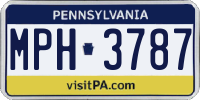 PA license plate MPH3787