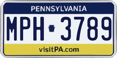 PA license plate MPH3789