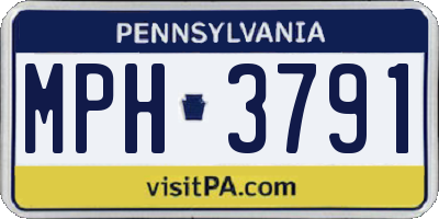 PA license plate MPH3791