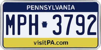 PA license plate MPH3792