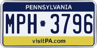 PA license plate MPH3796