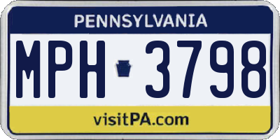 PA license plate MPH3798