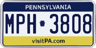 PA license plate MPH3808