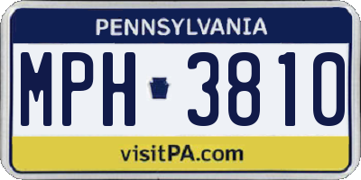 PA license plate MPH3810