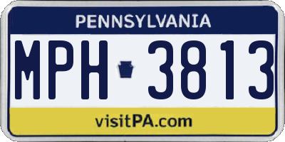 PA license plate MPH3813