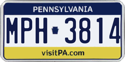 PA license plate MPH3814