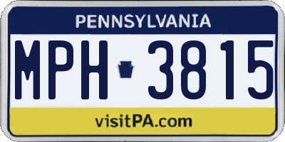 PA license plate MPH3815