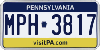 PA license plate MPH3817