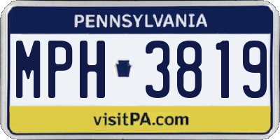 PA license plate MPH3819