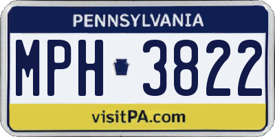 PA license plate MPH3822