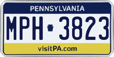 PA license plate MPH3823