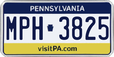 PA license plate MPH3825