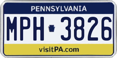 PA license plate MPH3826