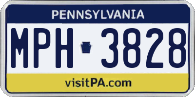 PA license plate MPH3828