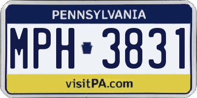 PA license plate MPH3831