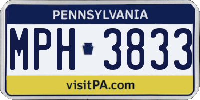 PA license plate MPH3833