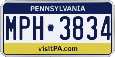 PA license plate MPH3834