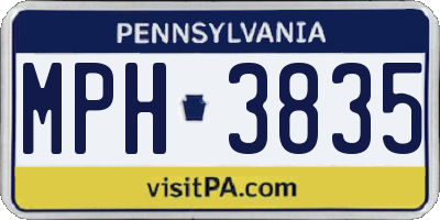PA license plate MPH3835