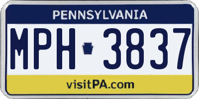 PA license plate MPH3837