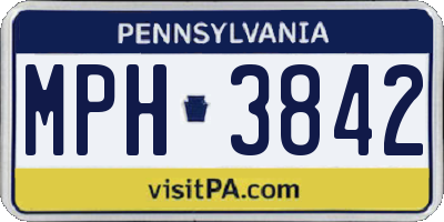 PA license plate MPH3842