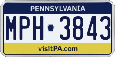 PA license plate MPH3843
