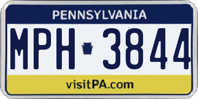 PA license plate MPH3844