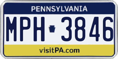 PA license plate MPH3846