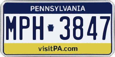 PA license plate MPH3847