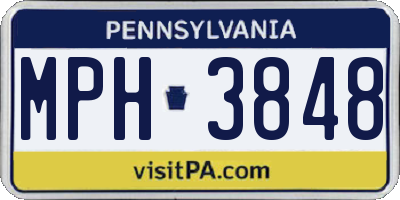 PA license plate MPH3848