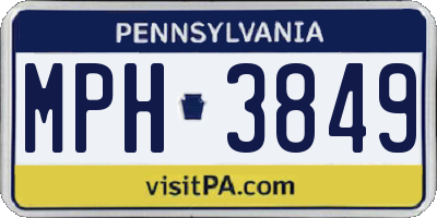 PA license plate MPH3849