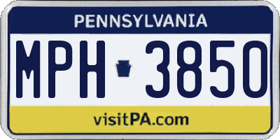 PA license plate MPH3850