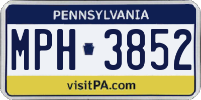 PA license plate MPH3852
