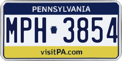 PA license plate MPH3854