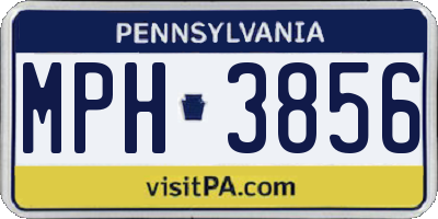 PA license plate MPH3856