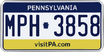 PA license plate MPH3858