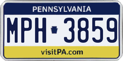 PA license plate MPH3859