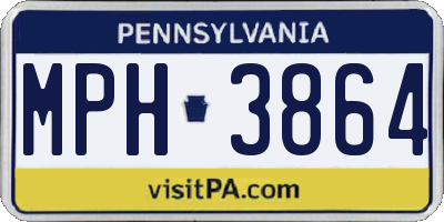 PA license plate MPH3864