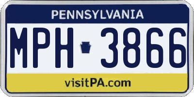 PA license plate MPH3866